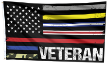 Load image into Gallery viewer, USA Veteran Flag - First Responders Stripes Flag