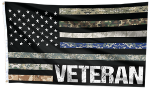 USA Veteran Flag - Military Branches Stripes Flag (RTL)