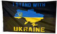 Load image into Gallery viewer, Stand With Ukraine Support Map Flag