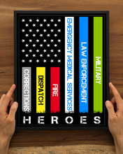 Load image into Gallery viewer, Heroes First Responder Deluxe Portrait Canvas 1.5in Frame