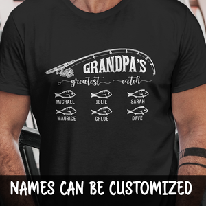 Grandpa's Greatest Catch Personalized T-shirt