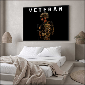 USA Veteran Deluxe Landscape Canvas 1.5in Frame