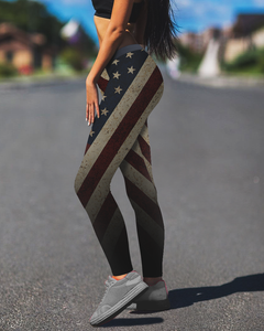 USA Flag - American Grunge Leggings