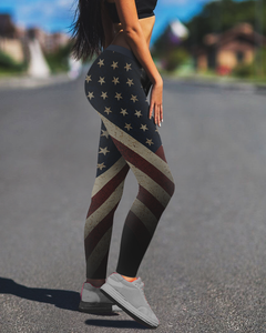 USA Flag - American Grunge Leggings