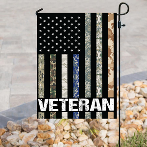 USA Veteran - Military Branches Stripes House Flag