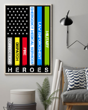 Load image into Gallery viewer, Heroes First Responder Deluxe Portrait Canvas 1.5in Frame