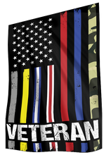 Load image into Gallery viewer, USA Veteran - First Responder Stripes House Flag (RTL)