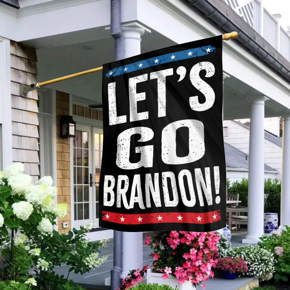 Stars and Stripes - Let's Go Brandon House Flag