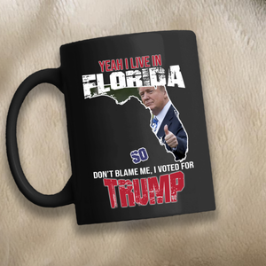 Yeah! I Live In Florida 11 oz. Black Mug