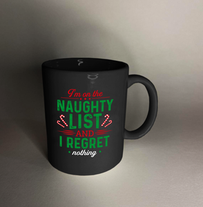 Naughty List 11 oz. Black Mug