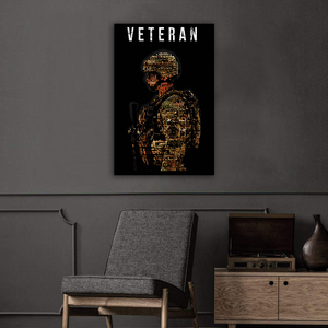 USA Veteran Deluxe Portrait Canvas 1.5in Frame