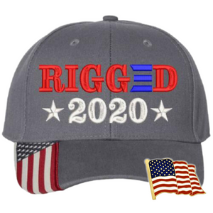 Rigged 2020 Embroidered Hat with USA Flag Pin