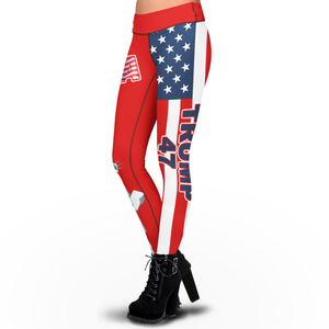 Pre-Release Limited Edition Trump 47 USA Flag - Sublimation Leggings