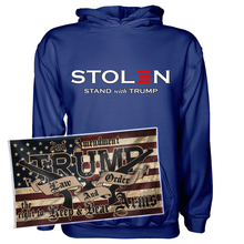 Load image into Gallery viewer, Stolen Stand With DJT Hoodie + 3x5&#39; LNO Flag