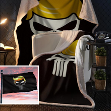 Load image into Gallery viewer, Punisher Trump Sherpa Blanket 50x60 + Free Trump Punisher Flag 3x5 Single Reverse Flag