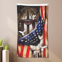 Load image into Gallery viewer, Christian Cross American - Vertical Flag