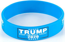 Load image into Gallery viewer, Trump 2020 Flag Bill USA Flag Hat + FREE Trump Rally Bracelet &amp; Sticker Combo