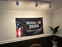 Load image into Gallery viewer, Rigged 2020 - 45th is still my President Flag w/ FREE 3x5 SR TRUMP TANK FLAG